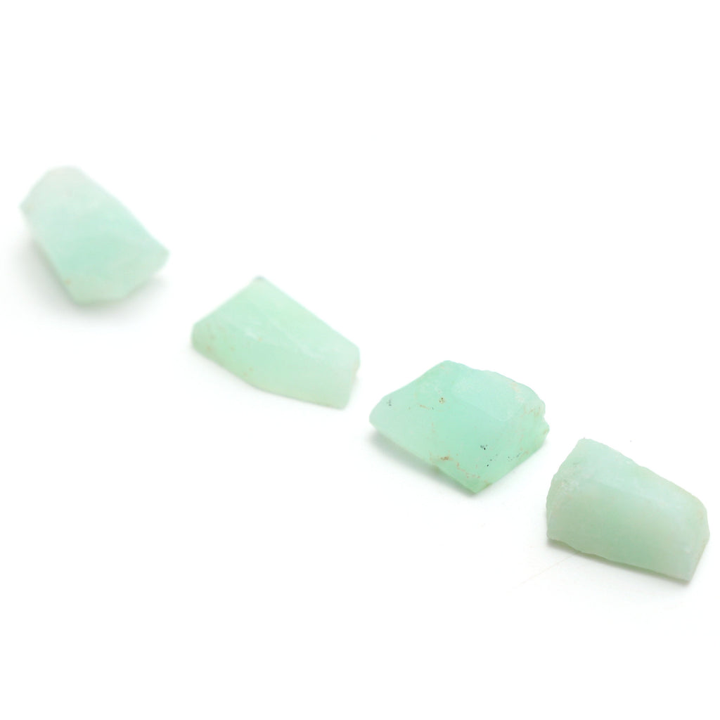 Natural Chrysoprase Organic Rough Loose Gemstone | 10x13 mm | Rough Loose Gemstone | Set of 10 Pieces - National Facets, Gemstone Manufacturer, Natural Gemstones, Gemstone Beads