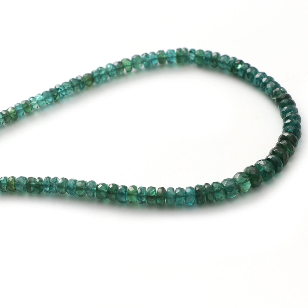 Green Apatite Faceted Roundel Beads, Apatite Beads- 3 mm to 6.5 mm -Green Apatite Beads - Gem Quality , 8 Inch /16 Inch, Price Per Strand - National Facets, Gemstone Manufacturer, Natural Gemstones, Gemstone Beads