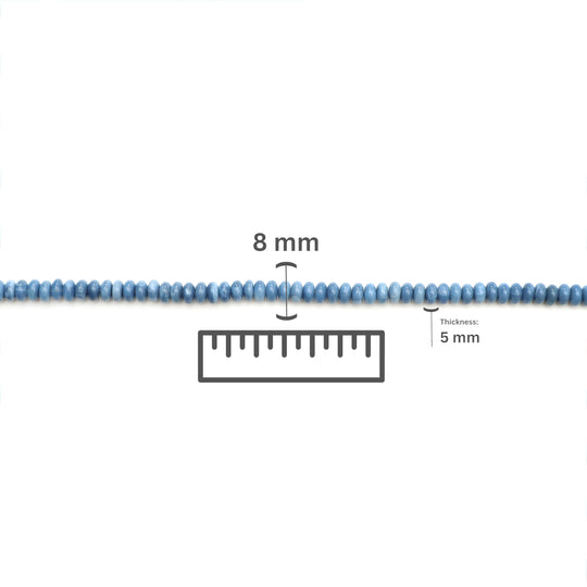 Blue Opal Calibrated Smooth Rondelle Beads, 8 mm, Blue Opal Jewelry Making Beads, 18 Inches Full Strand, Price Per Strand